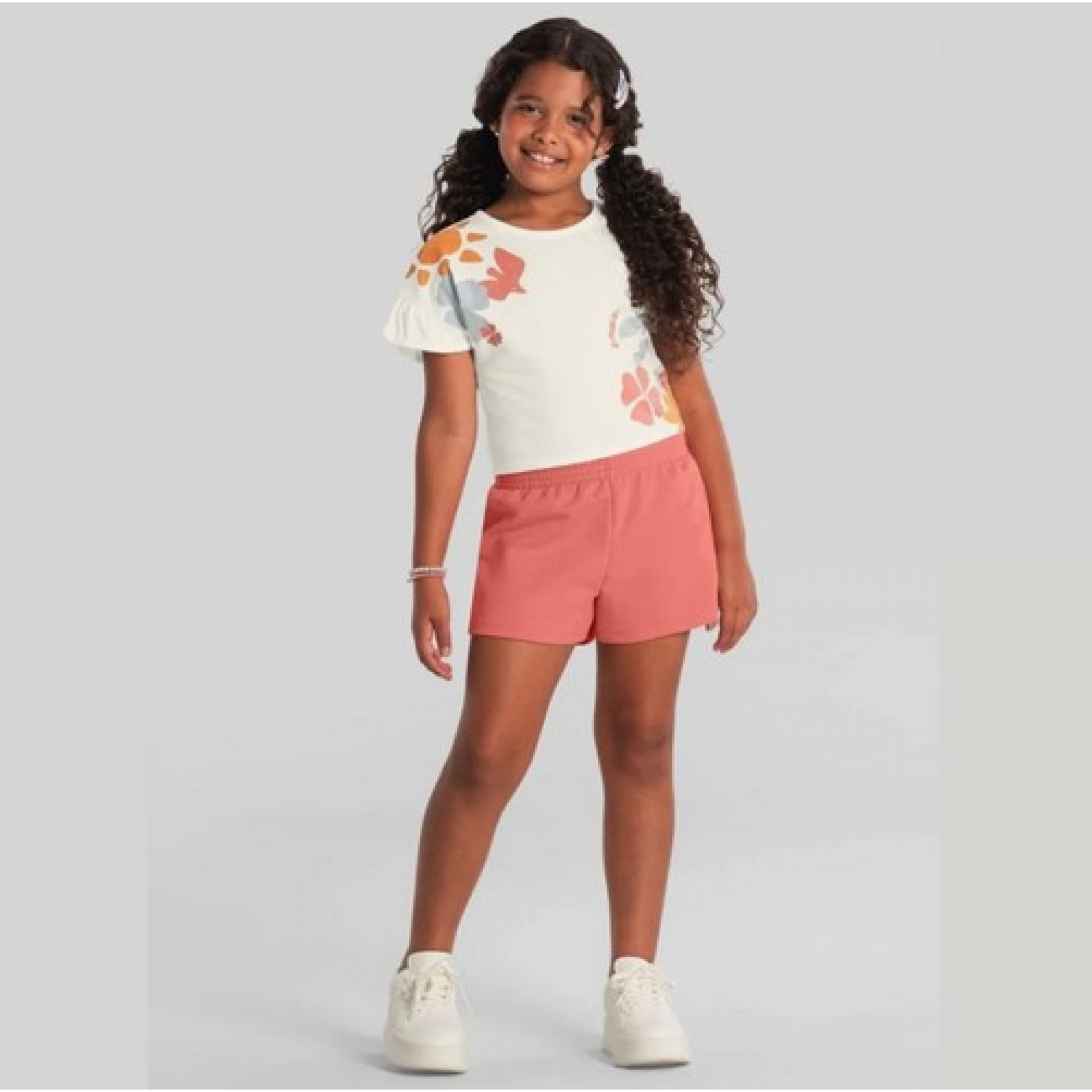 Conjunto Infantil Menina Cropped Florido Off White -brandili