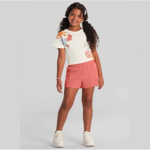 Conjunto Infantil Menina Cropped Florido Off White -brandili